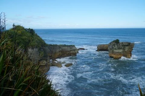 Pancake rocks Stock Photos