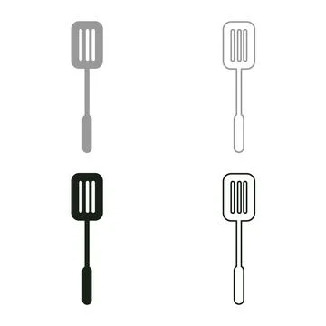 Pancake spatula kitchen cooking equipment used for flipping serving food se.. Stock Illustration