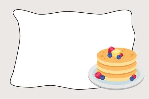 Pancake Stack Background with White Copy Space Stock Illustration