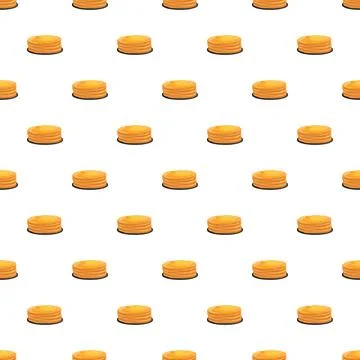 Pancake stacks seamless pattern for breakfast and sweet designs イラスト素材