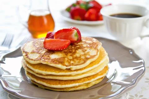 Pancake with Strawberry Stock Photos