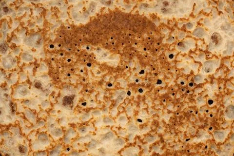 Pancake texture. Close-up of thin hot pancakes in a plate. Traditional rustic Stock Photos