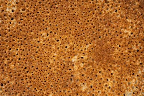 Pancake texture. Close-up of thin hot pancakes in a plate. Traditional rustic Stock Photos