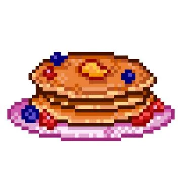 Pancake vector art illustration pixel art. 스톡 일러스트