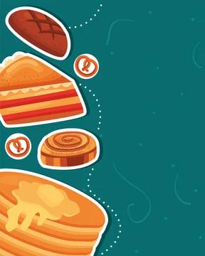 Pancakes and cake Stock Illustration