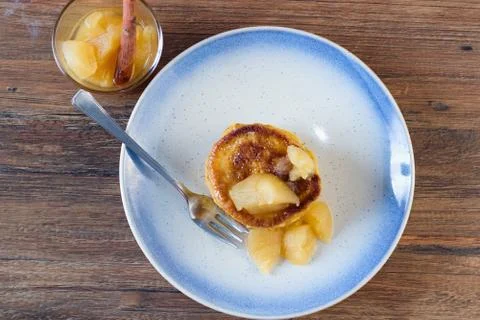 Pancakes with apples Stock Photos