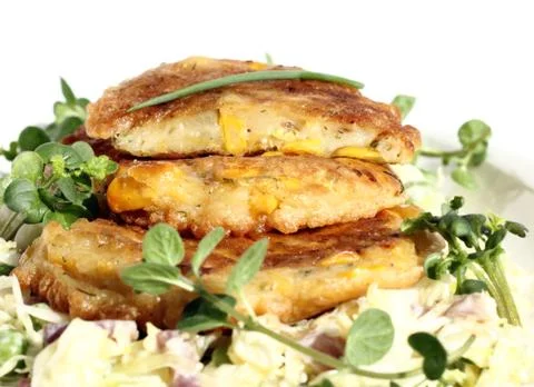 Pancakes are with corn Stock Photos
