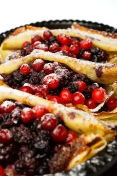 Pancakes with berries Stock Photos