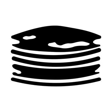 Pancakes black vector icon on white background Illustrazione stock