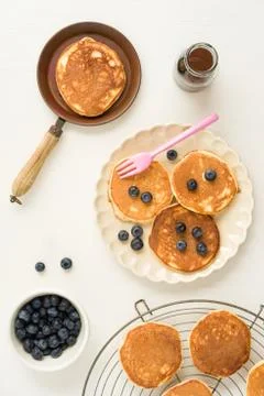 Pancakes with blueberries Foto stock
