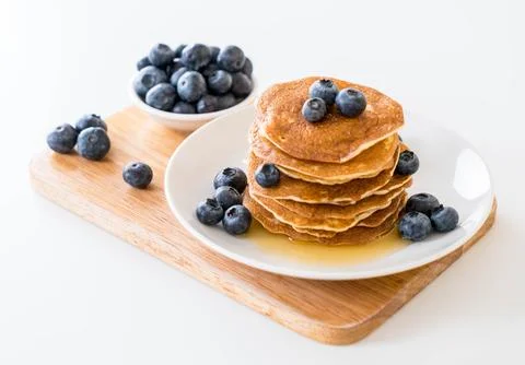 Pancakes with blueberry Stock Photos