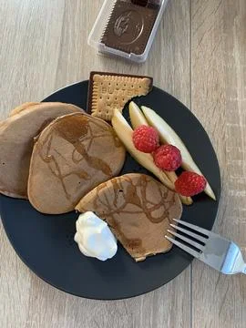 Pancakes for breakfast Stock Photos
