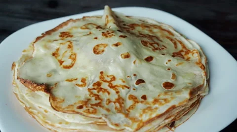 Pancakes with butter Stock Footage 61239144