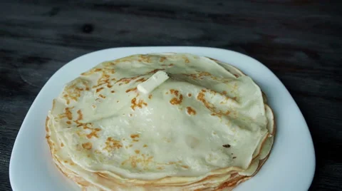 Pancakes with butter Stock Footage 61239505