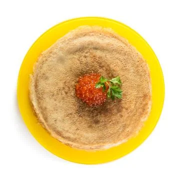 Pancakes with caviar Stock Photos