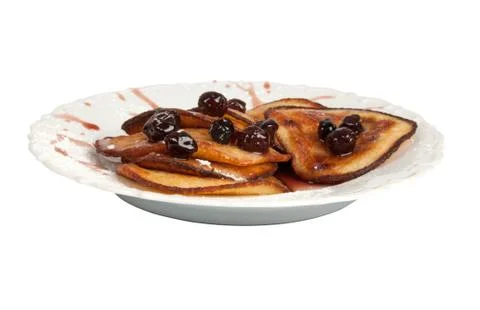 Pancakes with cherries Foto stock