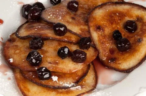 Pancakes with cherries Foto stock