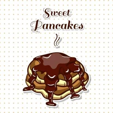 Pancakes With Chocolate Stockillustratie