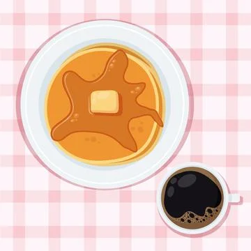 Pancakes with coffee Stock Illustration