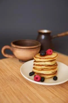 Pancakes with coffee Foto stock