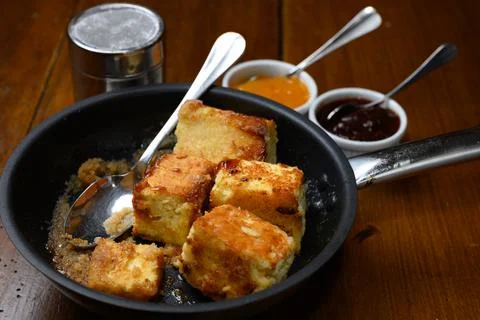 Pancakes With Compote Stock Photos