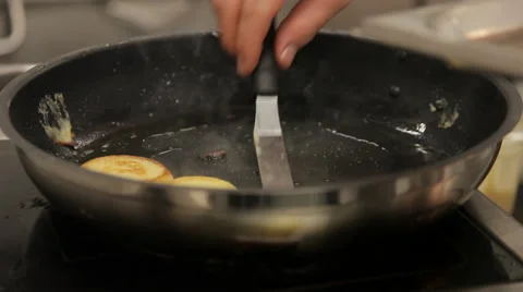 Pancakes cooked in a stove Stock Footage 59859904