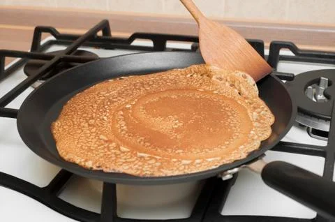 Pancakes cooking 스톡 사진