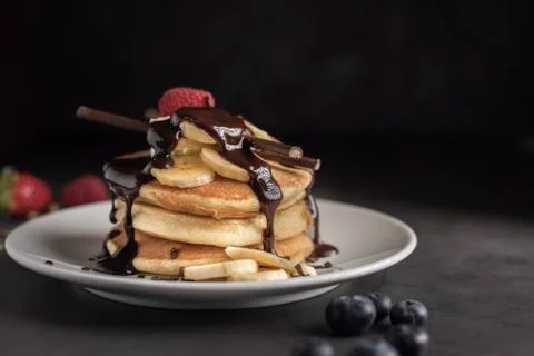 Pancakes with copyspace Stock Photos