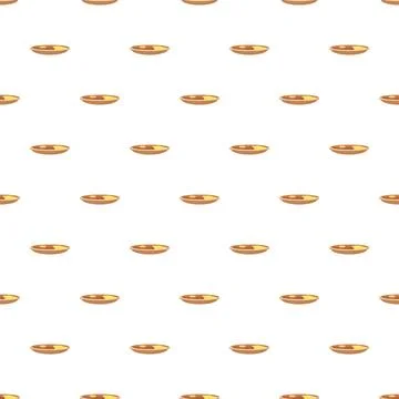 Pancakes creating a dessert pattern on a white background Stock Illustration