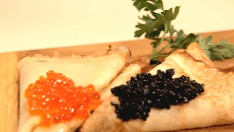 Pancakes With Different Filling Stock Footage 76471462