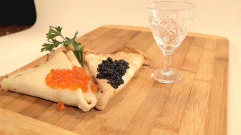 Pancakes With Different Filling Stock Footage 76471576