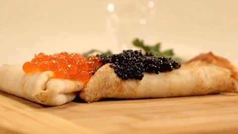 Pancakes With Different Filling Stock Footage 76472004