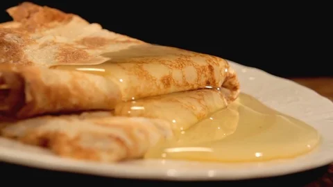 Pancakes With Different Filling Stock Footage 76472446