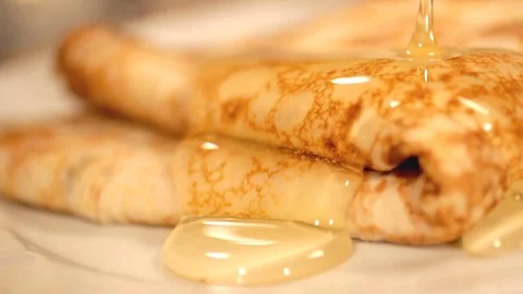 Pancakes With Different Filling Stock Footage 76472801
