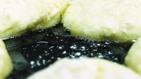 Pancakes fried in a pan Stock Footage 112508635