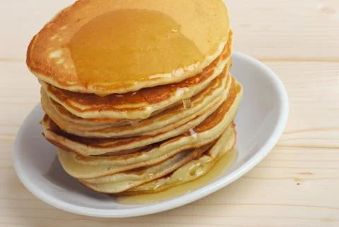 Pancakes with honey Stock Photos