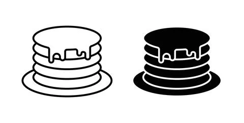 Pancakes icon in black and white. vector icon pack for websites Illustrazione stock