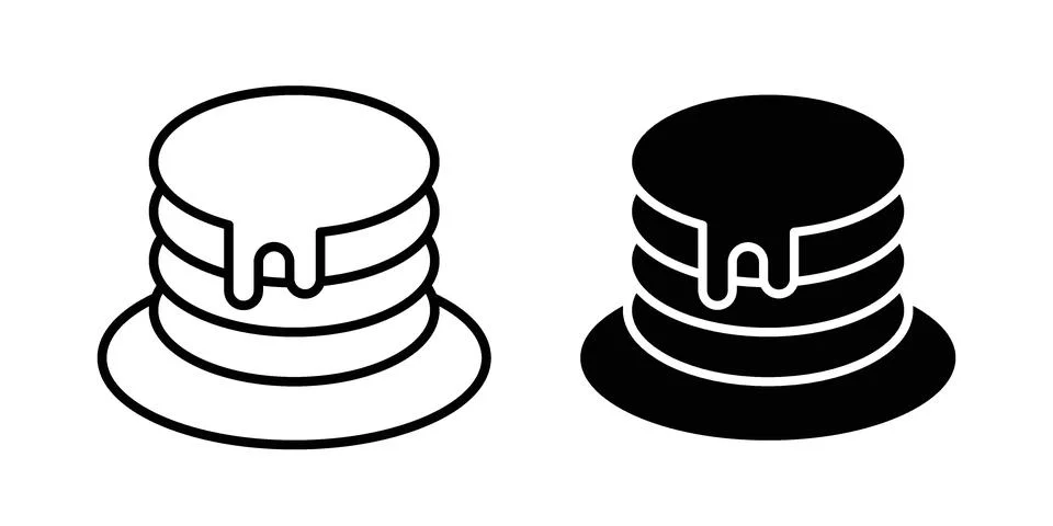 Pancakes icon black vector isolated on white Illustrazione stock