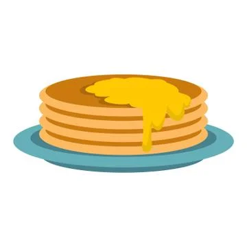 Pancakes icon, flat style Stock Illustration