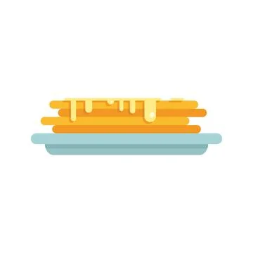 Pancakes icon, flat style 스톡 일러스트