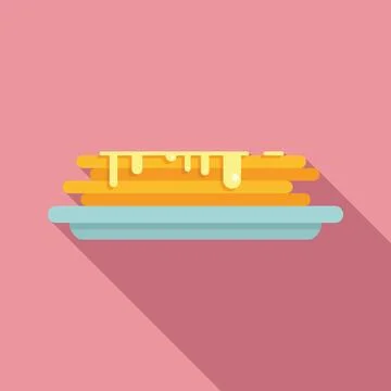 Pancakes icon, flat style Illustrazione stock