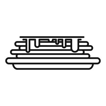 Pancakes icon, outline style Illustrazione stock