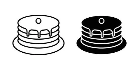 Pancakes icon vector art Illustrations Stock Illustration