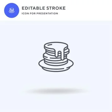 Pancakes icon vector, filled flat sign, solid pictogram isolated on white, lo Illustrazione stock