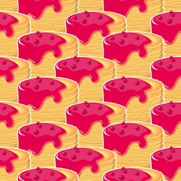 Pancakes with jam. Illustration