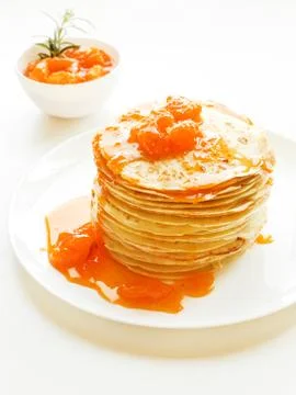 Pancakes with jam Foto stock