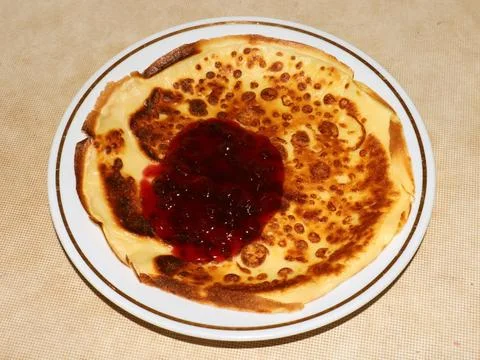 Pancakes with jam Foto stock