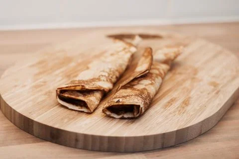 Pancakes in the kitchen Stock Photos