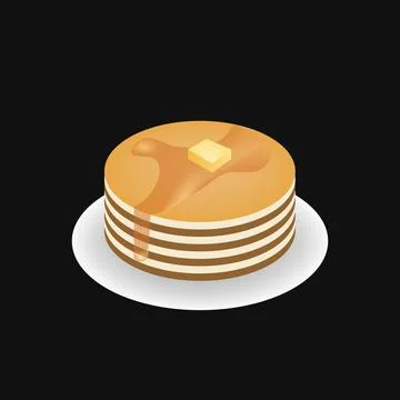 Pancakes with maple syrup emoji vector illustration Stock Illustration