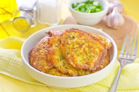 Pancakes from marrow Stock Photos